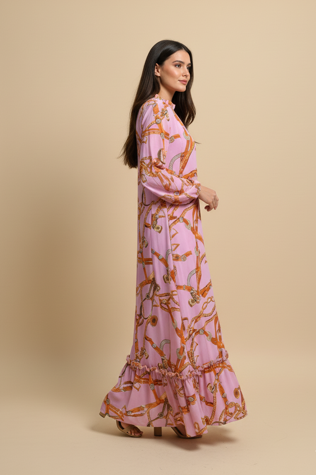 Charm-Floral Chiffon Dress