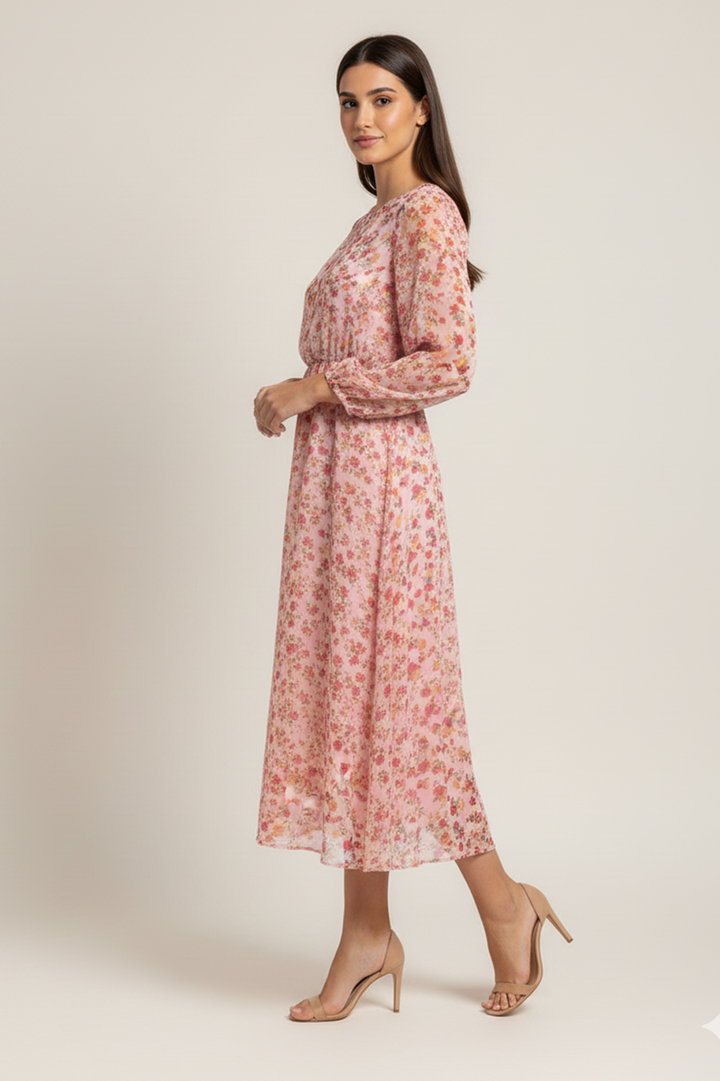 Bloom-Chiffon Long Dress