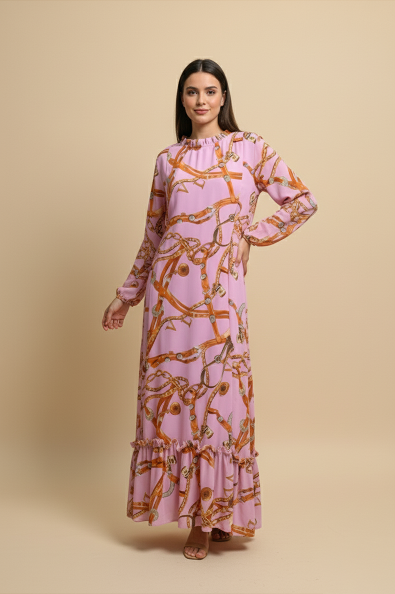 Charm-Floral Chiffon Dress