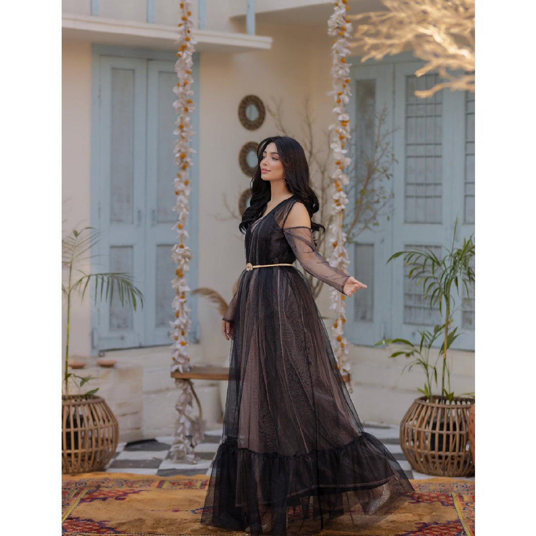 Midnight-Black Tulle Dress