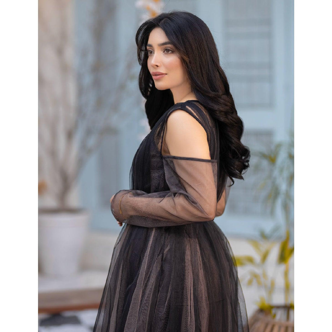Midnight-Black Tulle Dress