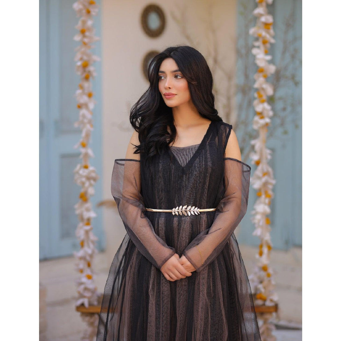 Midnight-Black Tulle Dress