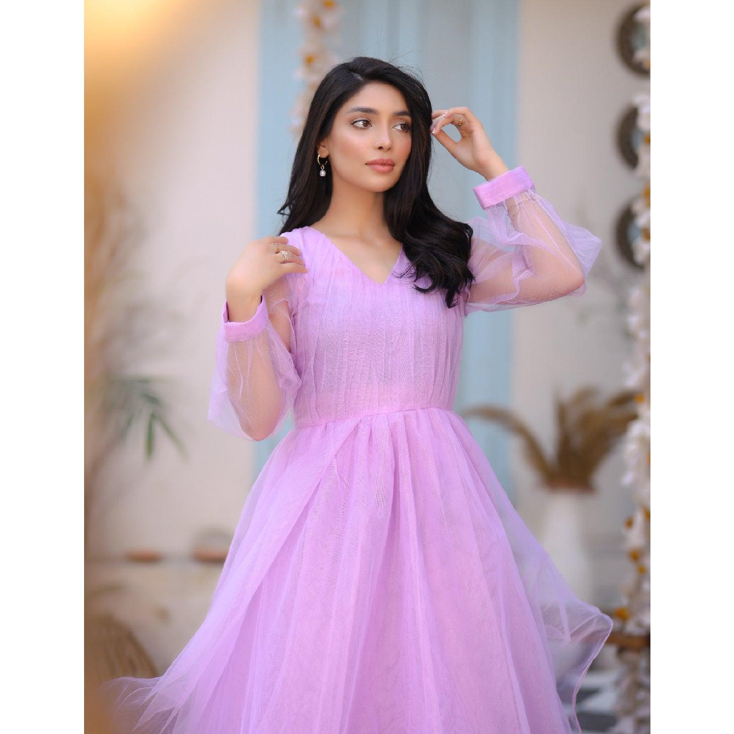 Cosmos-Lavender Tulle Dress