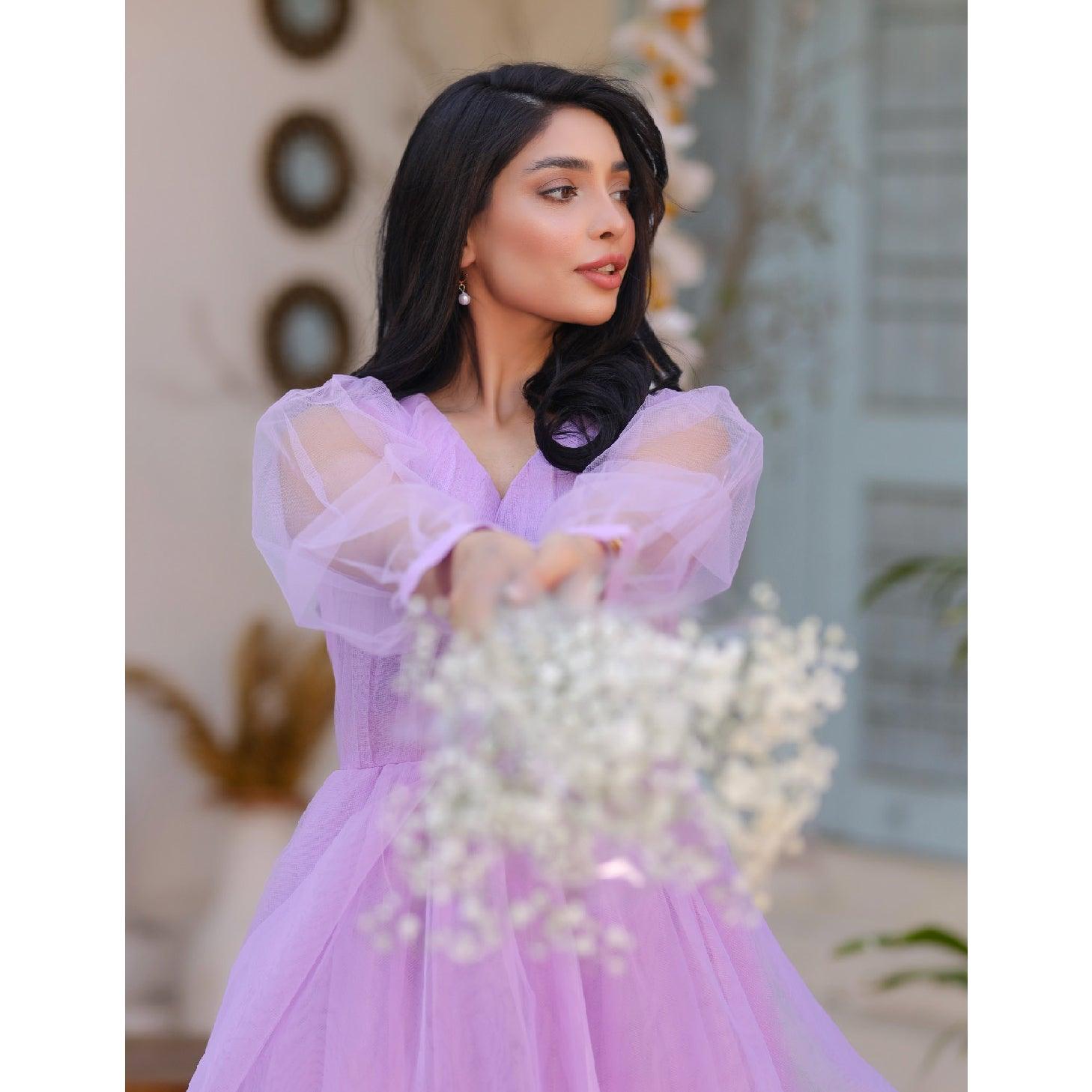 Cosmos-Lavender Tulle Dress