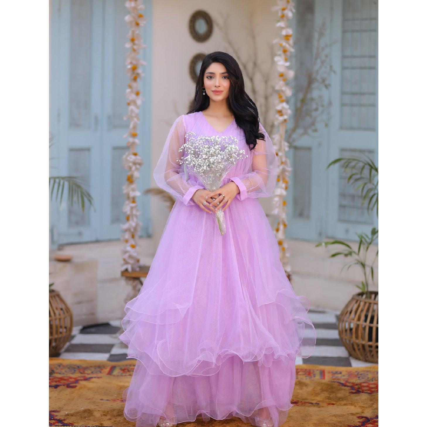 Cosmos-Lavender Tulle Dress