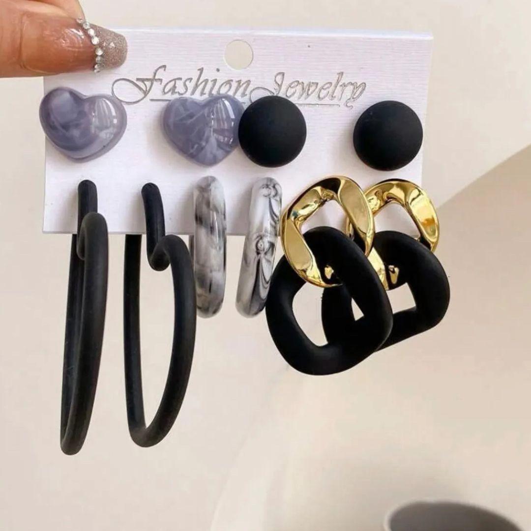 Monochrome earring set