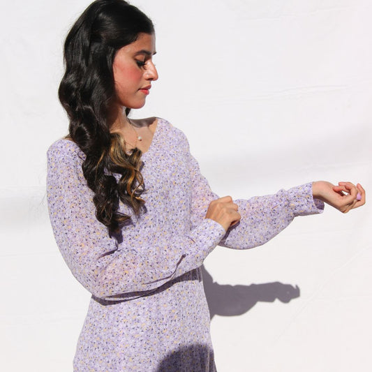 Isla-Lavender Chiffon Dress